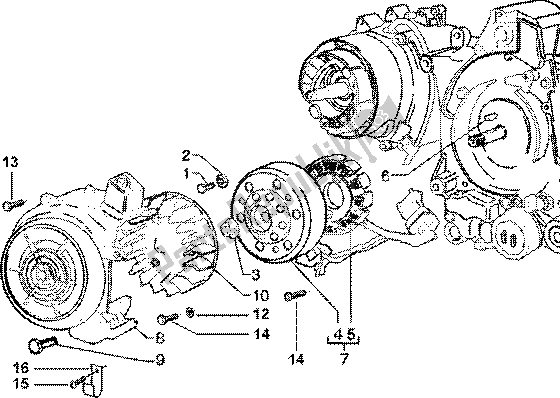Tutte le parti per il Volano Magneto del Piaggio Liberty 125 Leader 2001