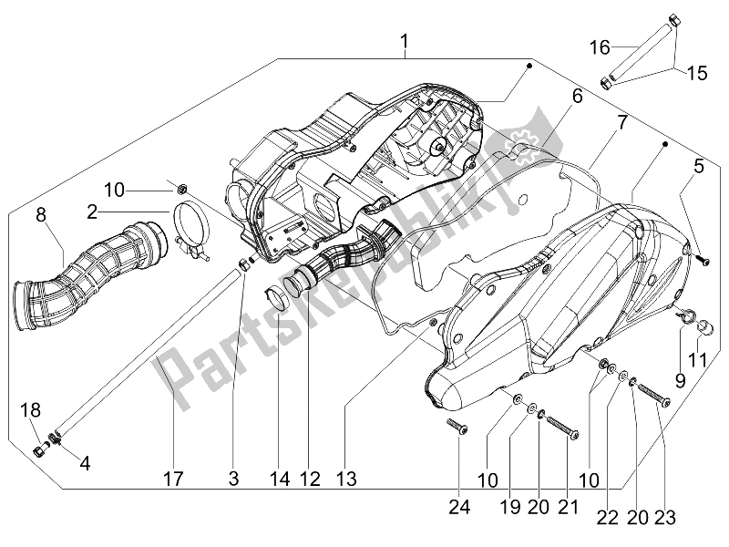 Todas las partes para Filtro De Aire de Piaggio X8 400 IE Euro 3 UK 2006