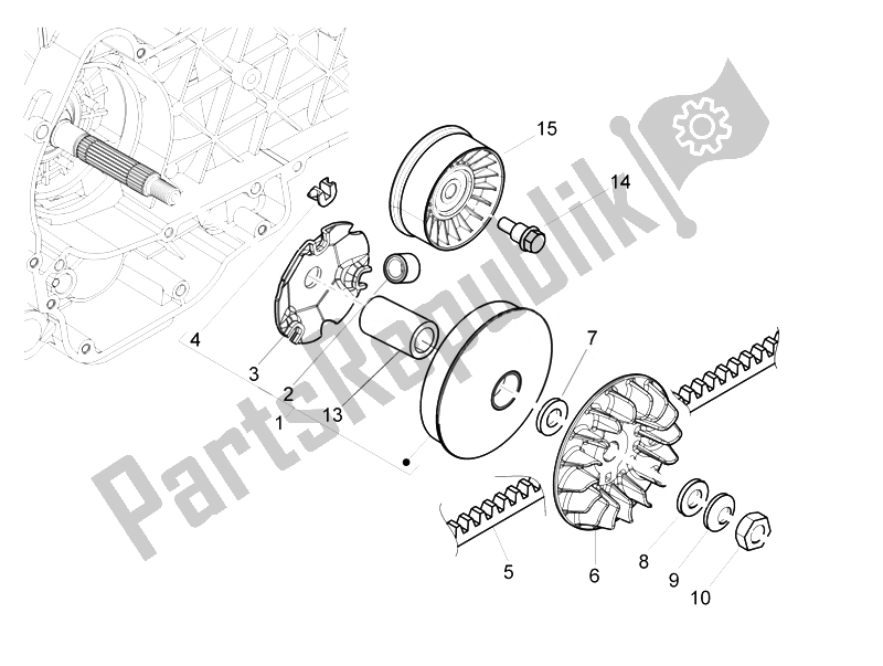 Tutte le parti per il Puleggia Motrice del Piaggio MP3 300 LT Business Sport ABS 2014