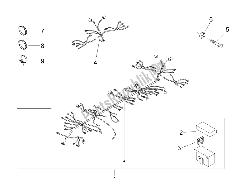 Toutes les pièces pour le Faisceau De Câbles Principal du Piaggio Liberty 50 4T PTT D 2007