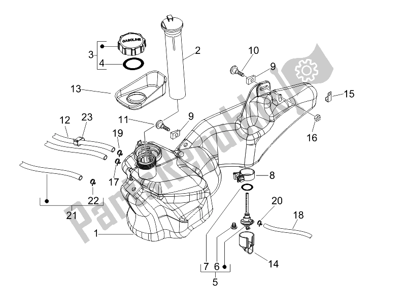 Tutte le parti per il Serbatoio Di Carburante del Piaggio Liberty 50 4T Sport 2007