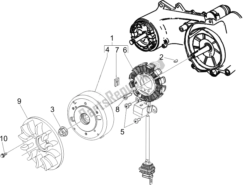 All parts for the Flywheel Magneto of the Piaggio Liberty 50 4T PTT B NL 2007