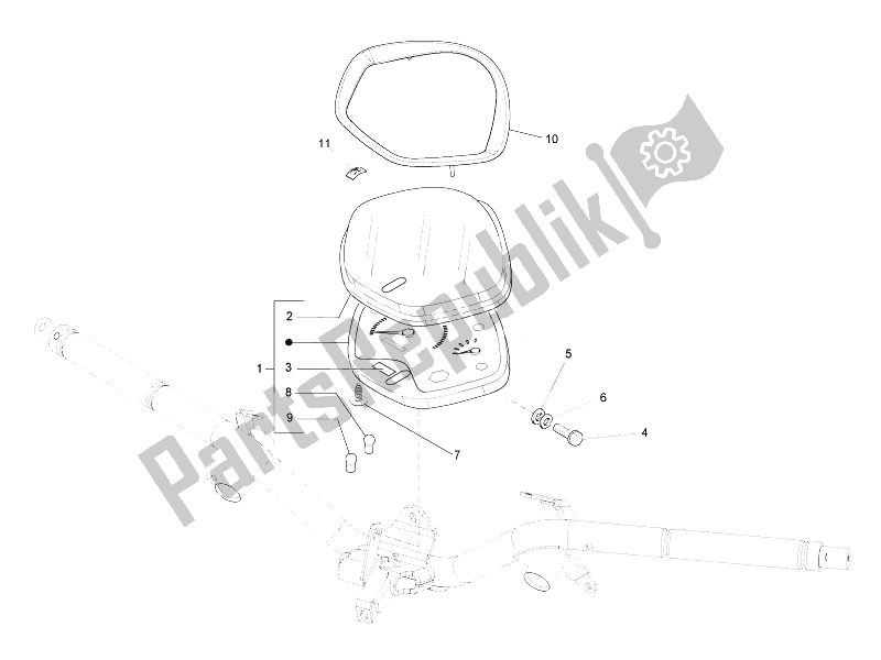Toutes les pièces pour le Tableau De Bord Combiné du Piaggio Liberty 50 4T PTT B NL 2007
