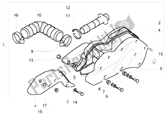 Toutes les pièces pour le Filtre à Air du Piaggio Beverly 125 RST 2004