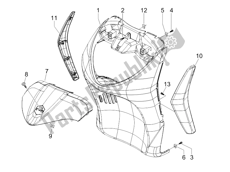 Toutes les pièces pour le Bouclier Avant du Piaggio Liberty 50 2T Sport UK 2006