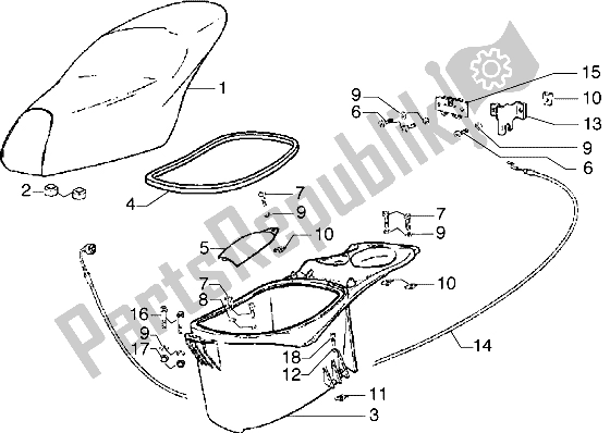 All parts for the Saddle-case Helmet of the Piaggio Diesis 100 1998