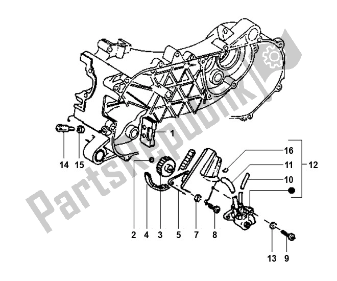 Todas las partes para Bomba De Aceite de Piaggio 2000 2T AC ZIP 50 2000 - 2010