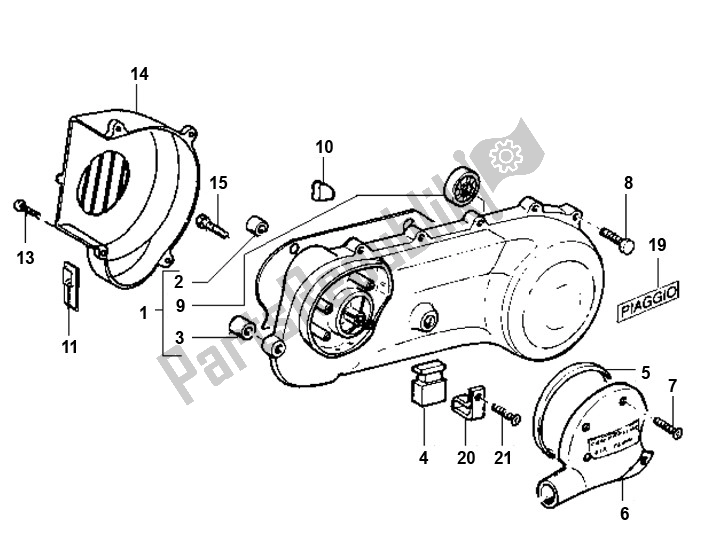 Toutes les pièces pour le Koelkap/variodeksel du Piaggio 2000 2T AC ZIP 50 2000 - 2010