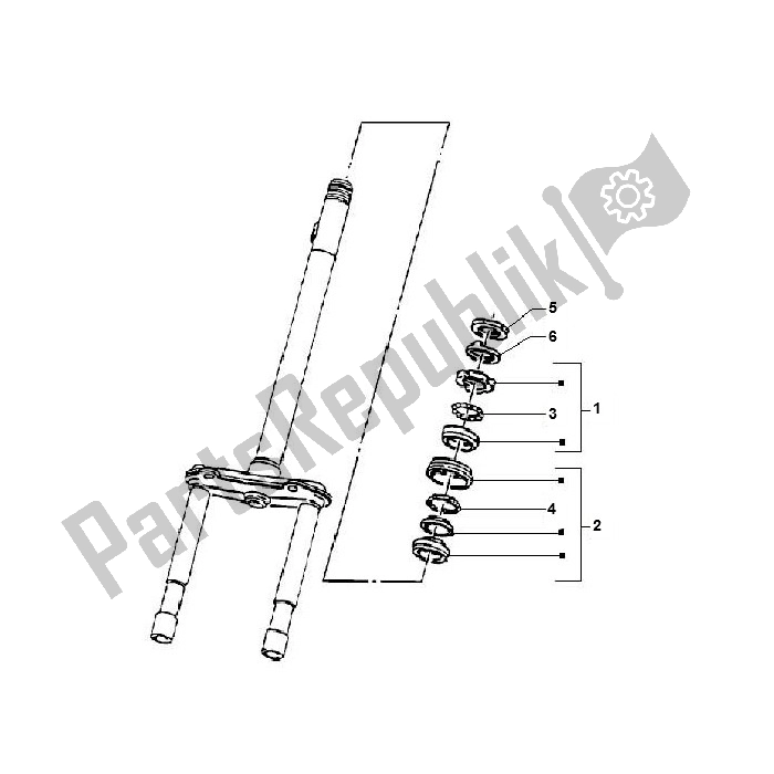 All parts for the Front Fork of the Piaggio 2000 2T AC ZIP 50 2000 - 2010