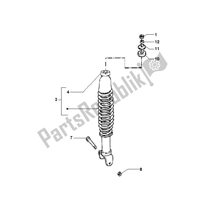 Toutes les pièces pour le Schokbreker du Piaggio 2000 2T AC ZIP 50 2000 - 2010