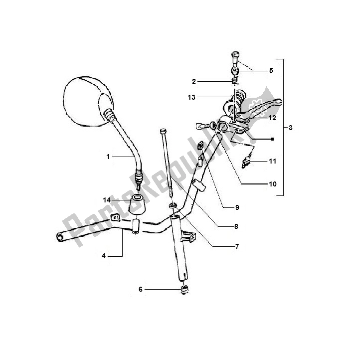 Toutes les pièces pour le Guidon du Piaggio 2000 2T AC ZIP 50 2000 - 2010