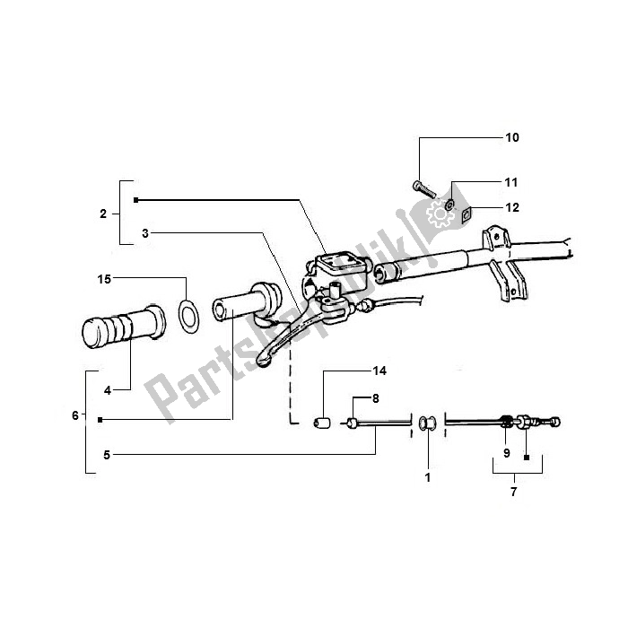 All parts for the Gas / Rem Hevel of the Piaggio 2000 2T AC ZIP 50 2000 - 2010