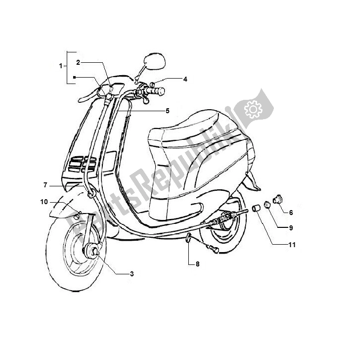 All parts for the Km / Remkabel of the Piaggio 2000 2T AC ZIP 50 2000 - 2010