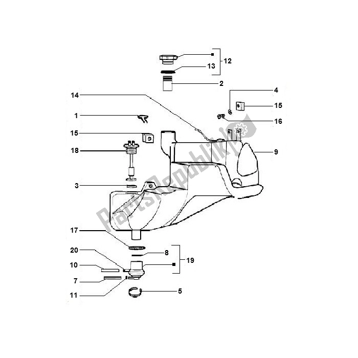 All parts for the Fuel Tank of the Piaggio 2000 2T AC ZIP 50 2000 - 2010