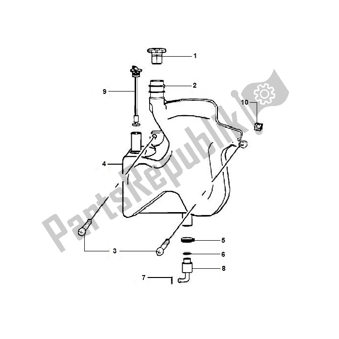 All parts for the Olietank of the Piaggio 2000 2T AC ZIP 50 2000 - 2010