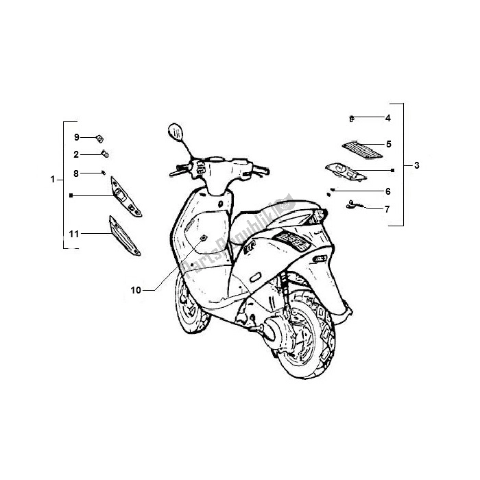 All parts for the Turn Signals of the Piaggio 2000 2T AC ZIP 50 2000 - 2010