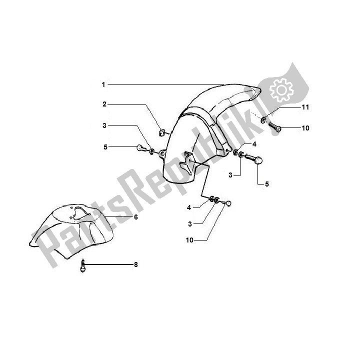 Toutes les pièces pour le Aile du Piaggio 2000 2T AC ZIP 50 2000 - 2010