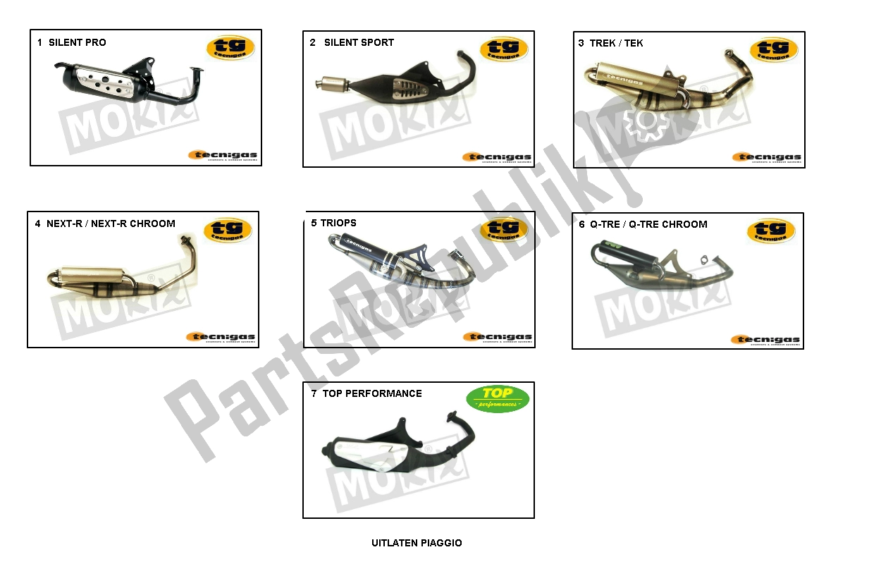 All parts for the Exhaust of the Piaggio 2000 2T AC ZIP 50 2000 - 2010