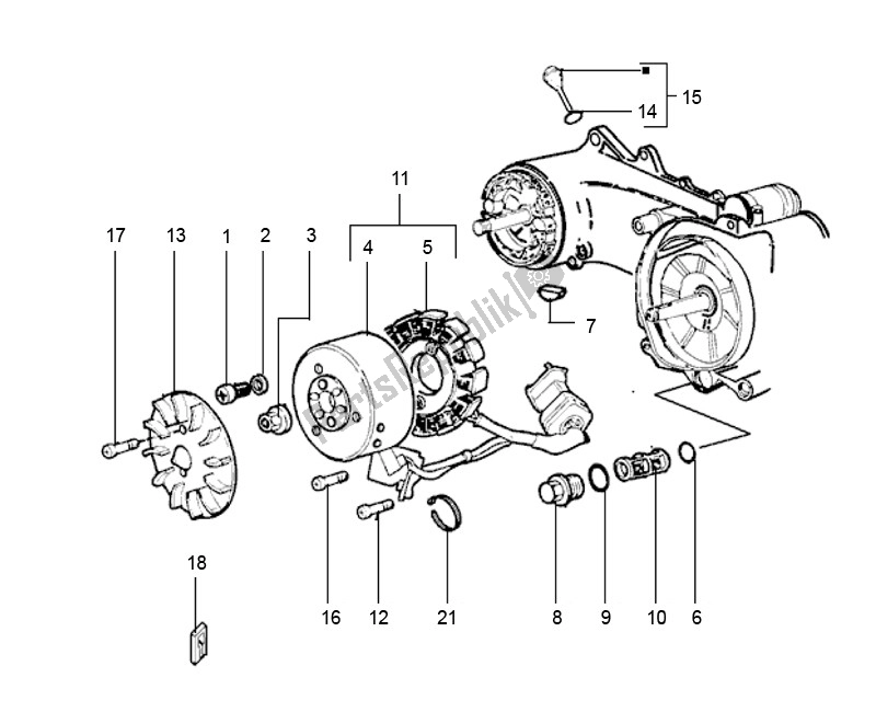 Tutte le parti per il Accensione del Piaggio 2000 4T AC T M 2005 ZIP 50 2000 - 2010