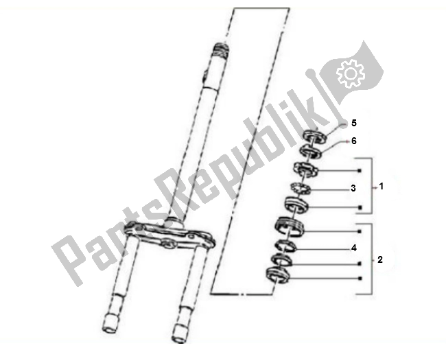 Toutes les pièces pour le Balhoofd du Piaggio 2000 4T AC T M 2005 ZIP 50 2000 - 2010