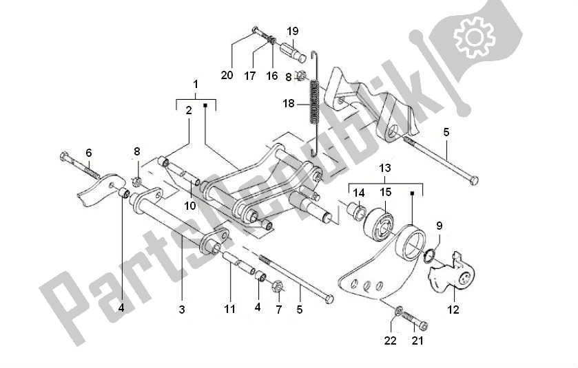 Toutes les pièces pour le Sous-cadre du Piaggio 2000 4T AC T M 2005 ZIP 50 2000 - 2010