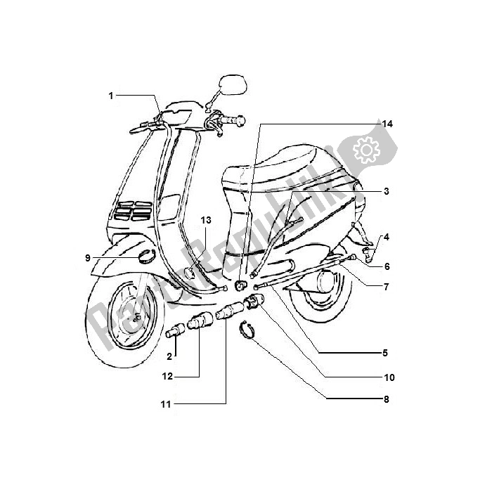 All parts for the Rem / Gaskabel of the Piaggio 2000 4T AC T M 2005 ZIP 50 2000 - 2010