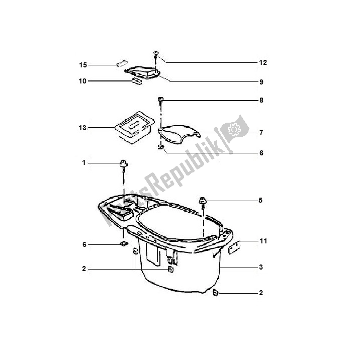 Tutte le parti per il Helmbak del Piaggio 2000 4T AC T M 2005 ZIP 50 2000 - 2010