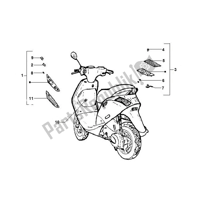 Tutte le parti per il Indicatori Di Direzione del Piaggio 2000 4T AC T M 2005 ZIP 50 2000 - 2010