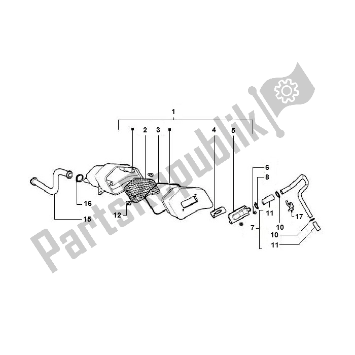 All parts for the Sls Filter of the Piaggio 2000 4T AC T M 2005 ZIP 50 2000 - 2010