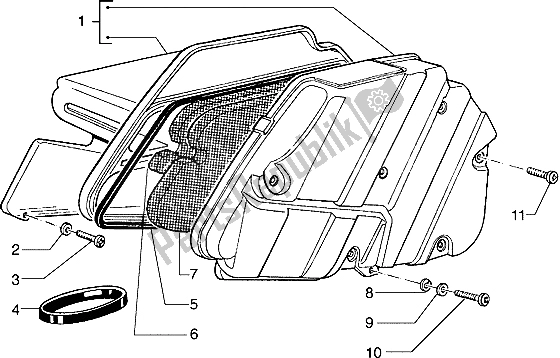 Todas las partes para Filtro De Aire de Piaggio Hexagon 150 1994