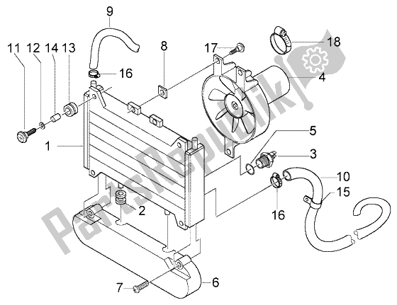 Todas las partes para Radiador De Refrigerante de Piaggio BV 200 U S A 2005