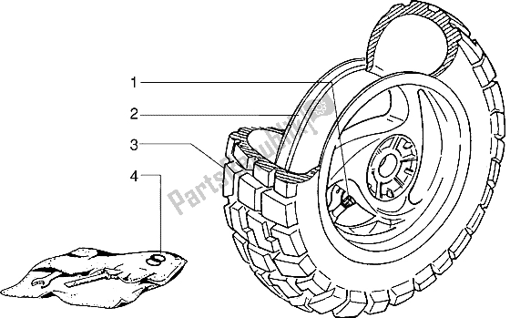 All parts for the Rear Wheel of the Piaggio Typhoon 125 XR 2000