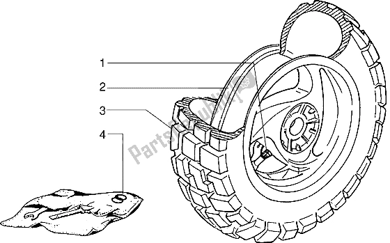 Alle onderdelen voor de Achterwiel van de Piaggio Typhoon 125 XR 2000
