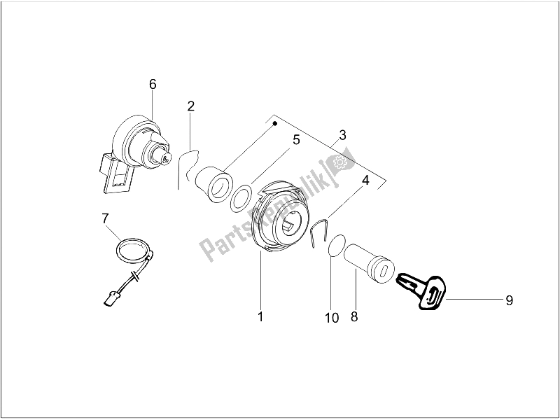 All parts for the Locks of the Piaggio Liberty 125 4T Sport UK 2006