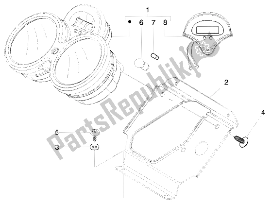 Toutes les pièces pour le Ensemble D'instruments du Piaggio Beverly 250 RST 2004