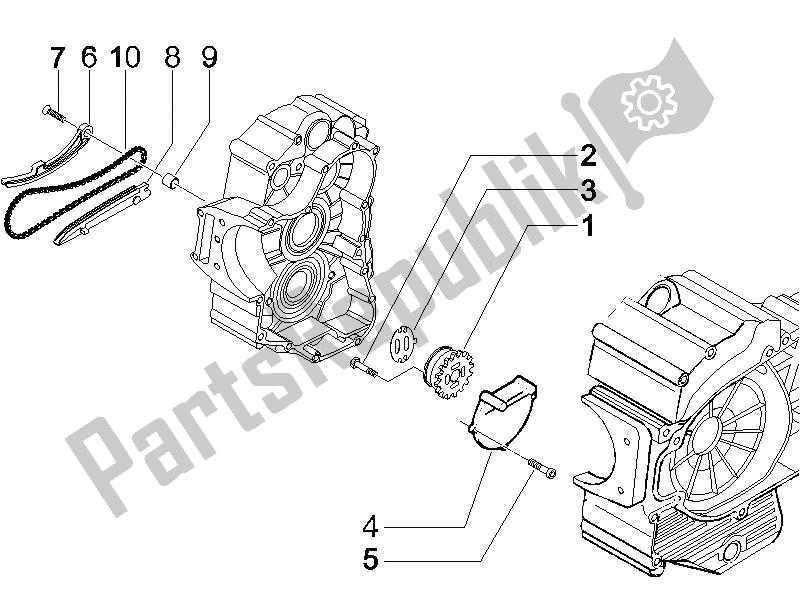 All parts for the Oil Pump of the Piaggio X EVO 400 Euro 3 2007