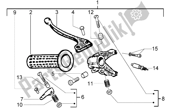 All parts for the Rear Brake Lever Holder of the Piaggio Ciao 50 1996