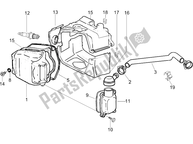 Toutes les pièces pour le Le Couvre-culasse du Piaggio X8 150 Street Euro 2 2006