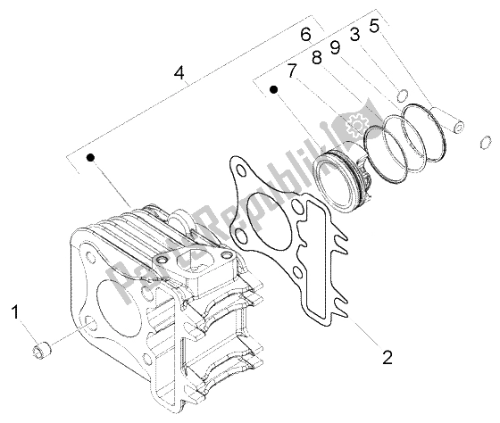 Toutes les pièces pour le Axe De Cylindre-piston-poignet, Assy du Piaggio FLY 50 4T 2007