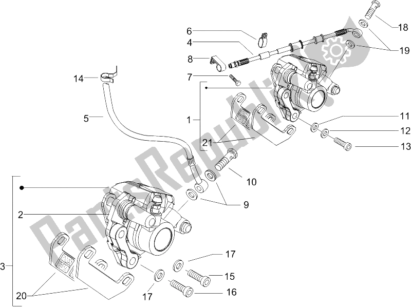 All parts for the Brakes Pipes - Calipers of the Piaggio NRG Power Pure JET 50 2005