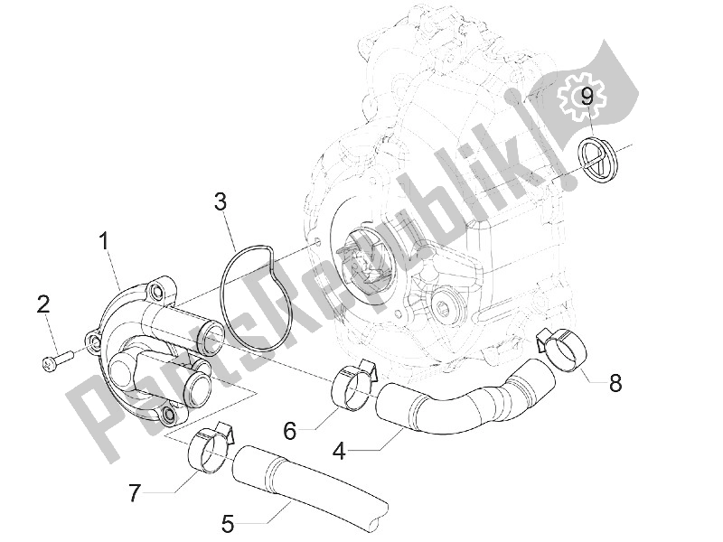 Todas las partes para Bomba De Enfriamiento de Piaggio MP3 300 IE LT Sport 2011