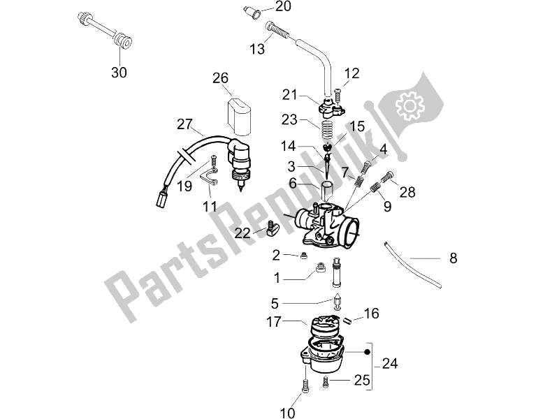 Toutes les pièces pour le Composants Du Carburateur du Piaggio Liberty 50 2T Sport 2006