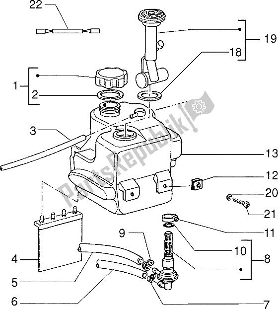 Toutes les pièces pour le Réservoir D'essence du Piaggio NRG Extreme 50 1999