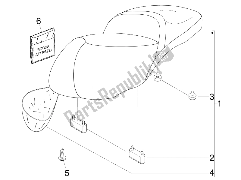 Toutes les pièces pour le Selle / Sièges du Piaggio Beverly 125 Sport E3 2007