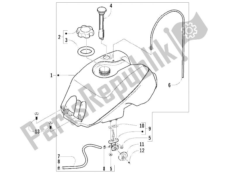Wszystkie części do Zbiornik Paliwa Piaggio Trackmaster 500 2006