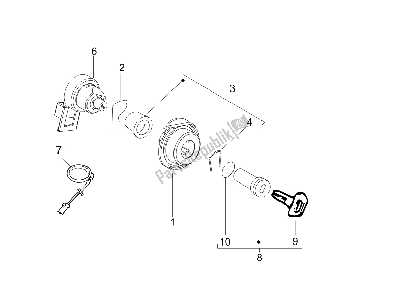 Toutes les pièces pour le Serrures du Piaggio Liberty 125 4T 2006