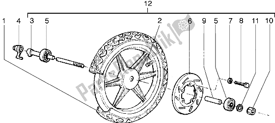 Toutes les pièces pour le Roue Avant du Piaggio Liberty 125 1998