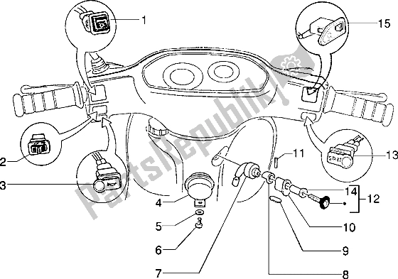 Toutes les pièces pour le Appareils électriques (2) du Piaggio Typhoon 50 M Y 2004