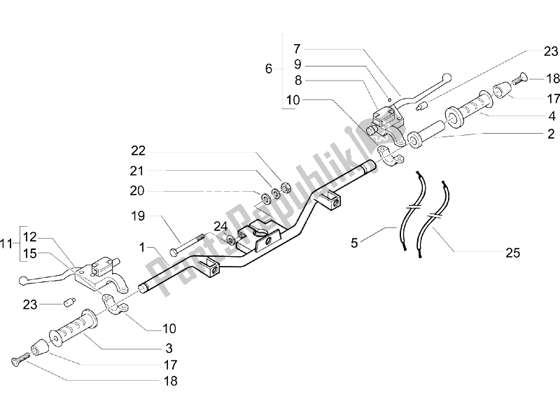 Toutes les pièces pour le Guidon - Master Cil. Du Piaggio X9 500 Evolution ABS 2 2006