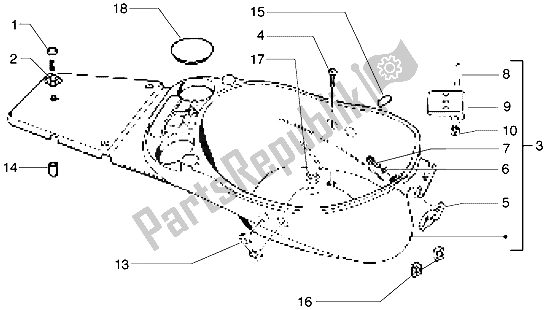 Tutte le parti per il Custodia Casco del Piaggio Free 100 2004